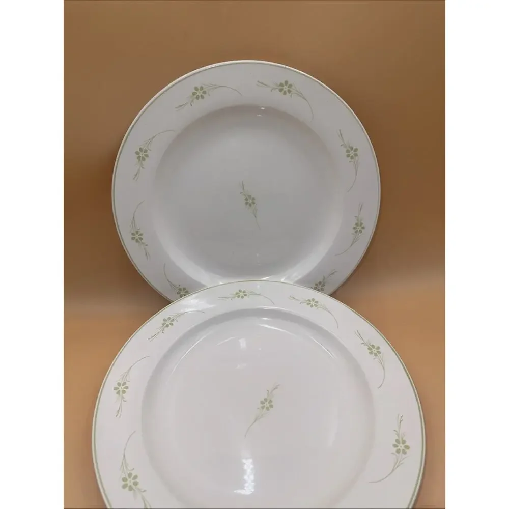 MARTHA STEWART 4 Dinner Plates Green Tea Nosegay Pattern Salad Plates 10.5”